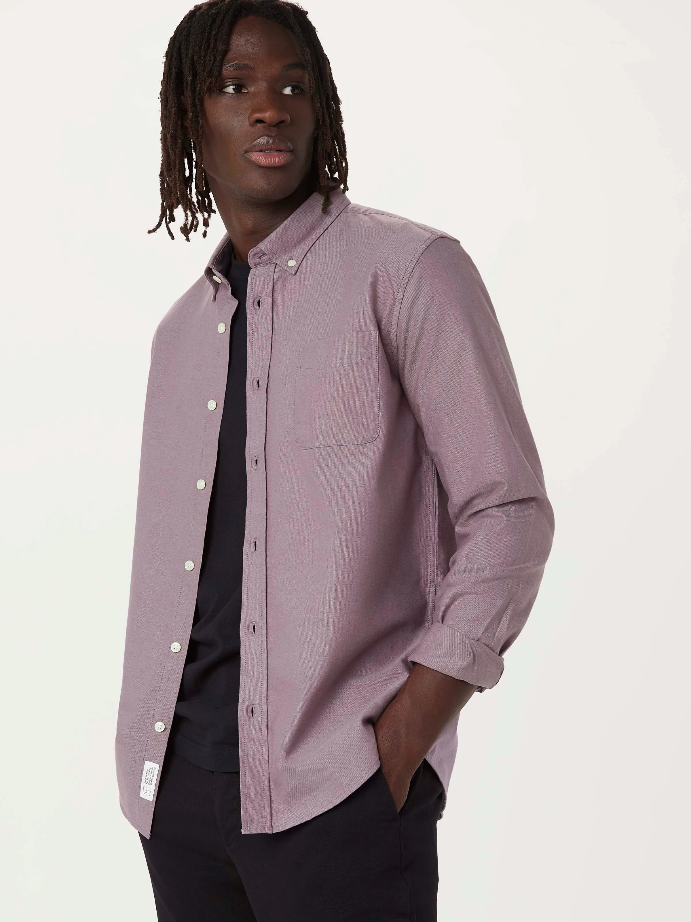 The Jasper Oxford Shirt in Lilac Grey