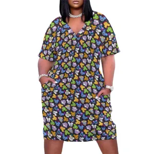 The Magical Gang Women's V-neck Loose Dress With Pockets