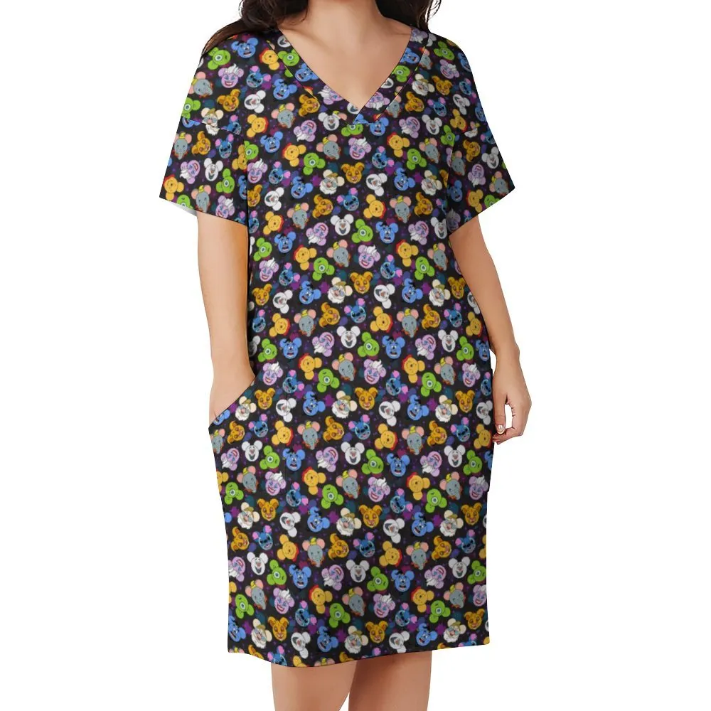 The Magical Gang Women's V-neck Loose Dress With Pockets