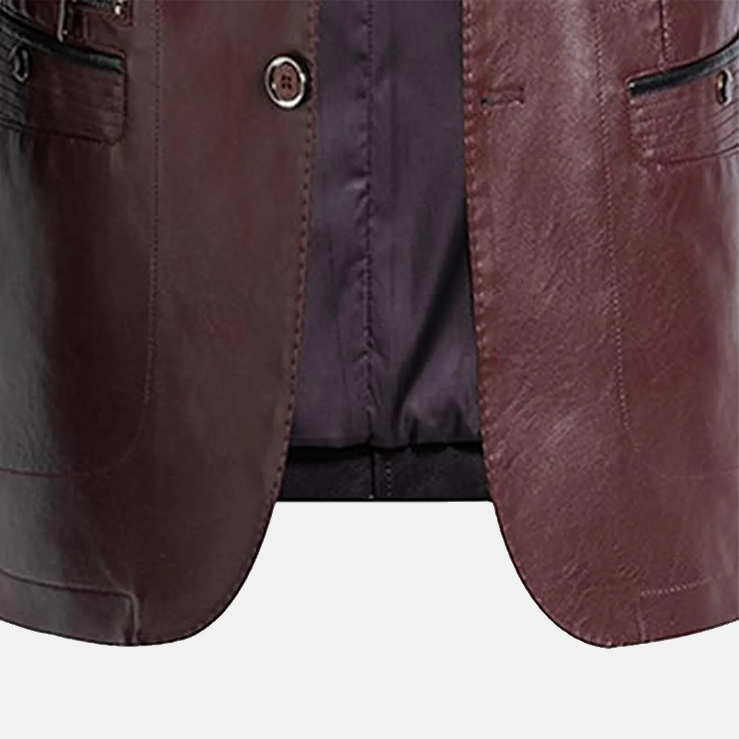 Thorne Maroon Leather Blazer Jacket