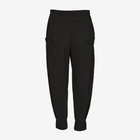 TRAVEL FABRIC TROUSERS WITH CUFF - BLACK