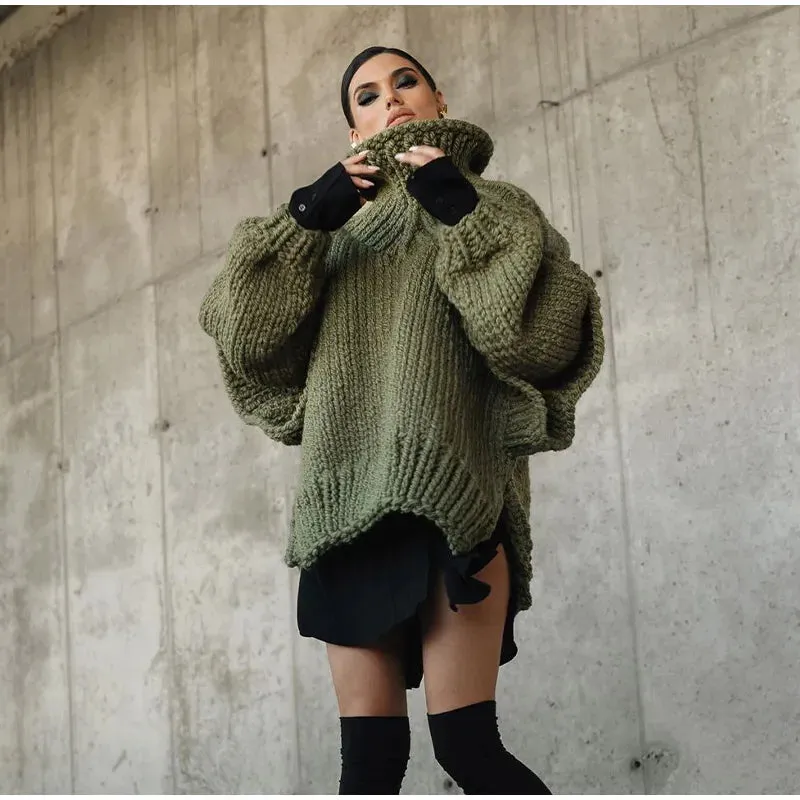 Tune It Turtleneck Knitted Pullover