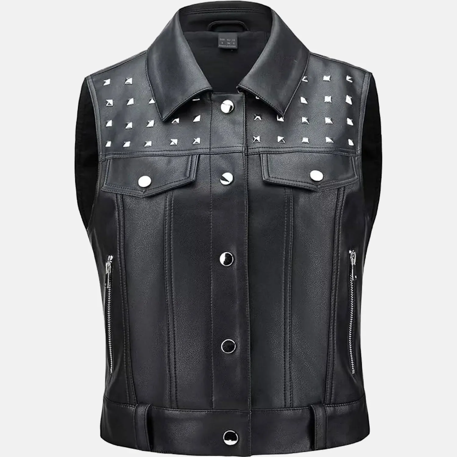 Urban Grit Leather Vest for Women