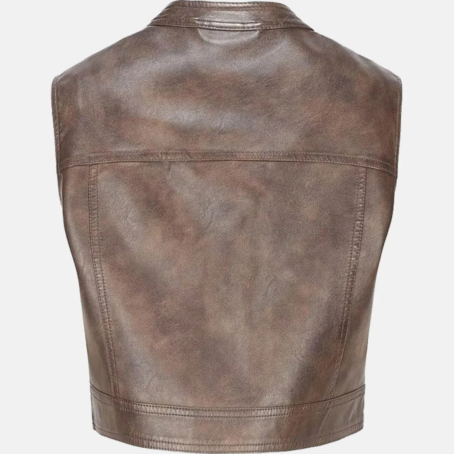 Urban Grit Leather Vest for Women