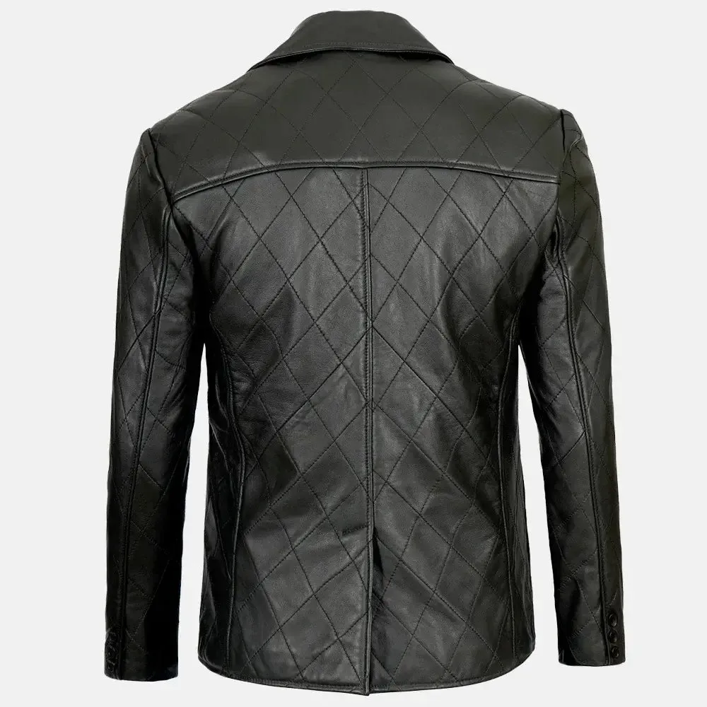 Urbane Couture Mens Leather Blazer