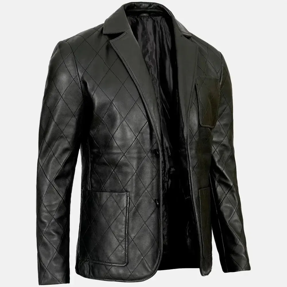 Urbane Couture Mens Leather Blazer