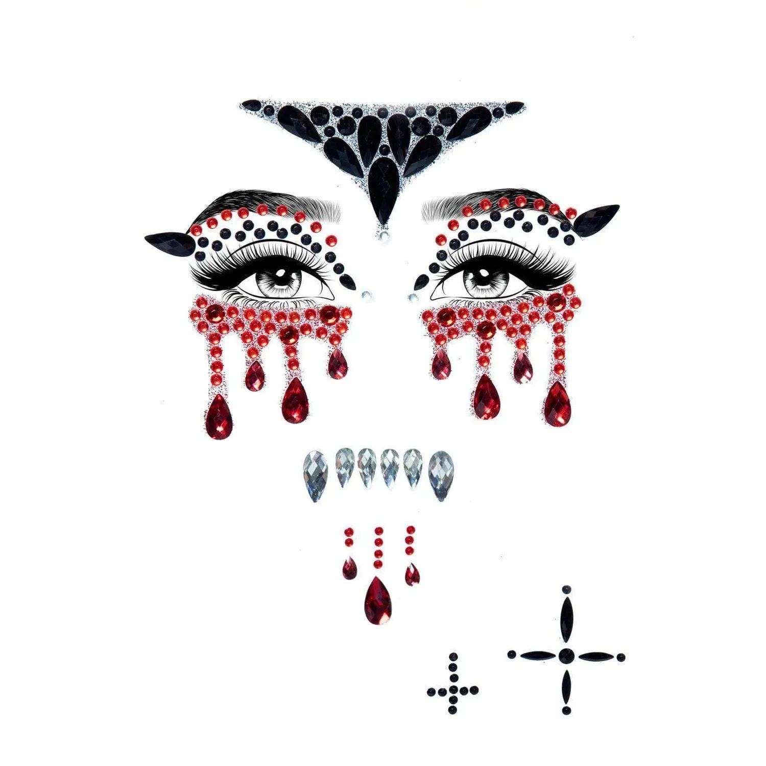 Vampire Rhinestone Stick-On Facial Jewels