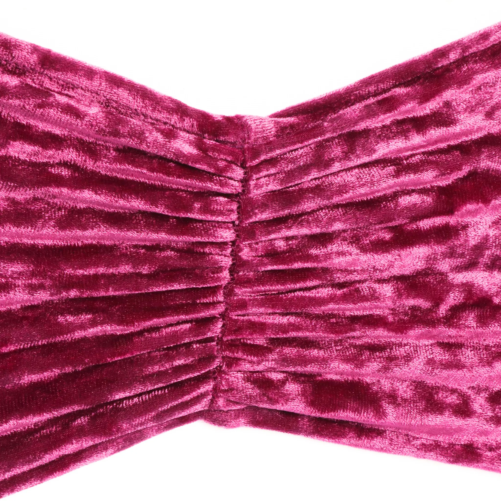 Velvet Ruffle Stretch Chair Band - Magenta