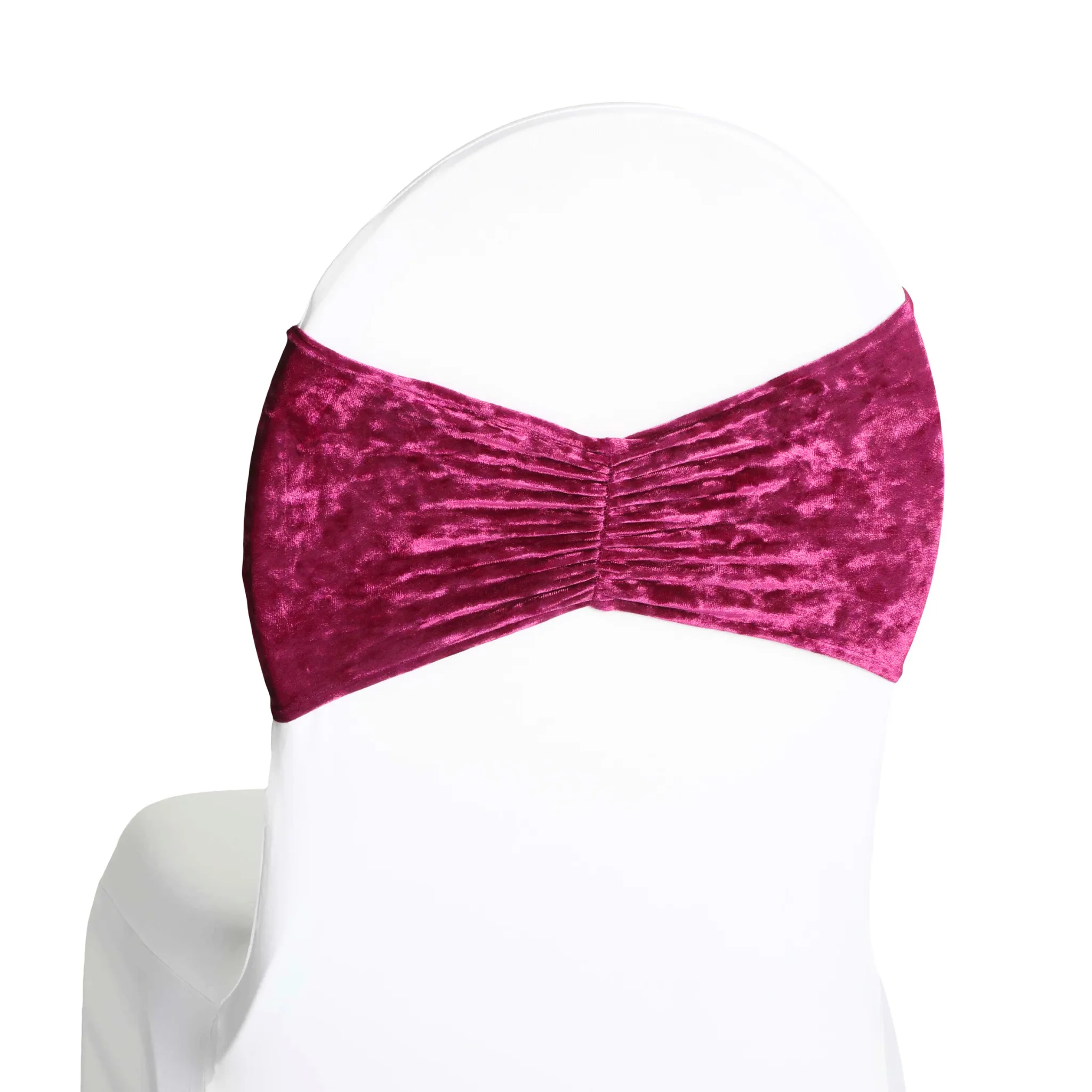 Velvet Ruffle Stretch Chair Band - Magenta