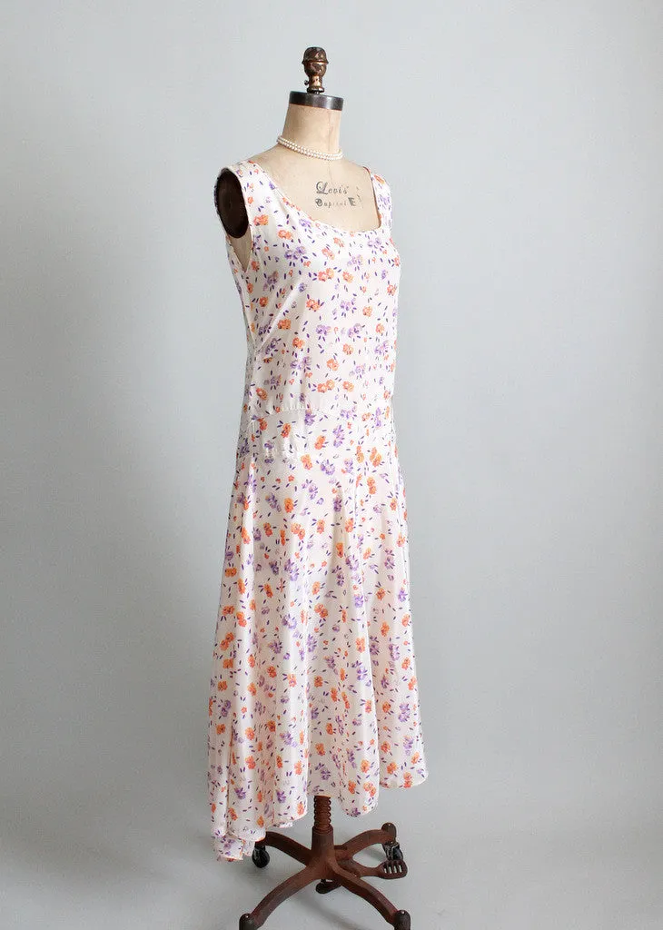 Vintage 1920s Floral Summer Party Dress