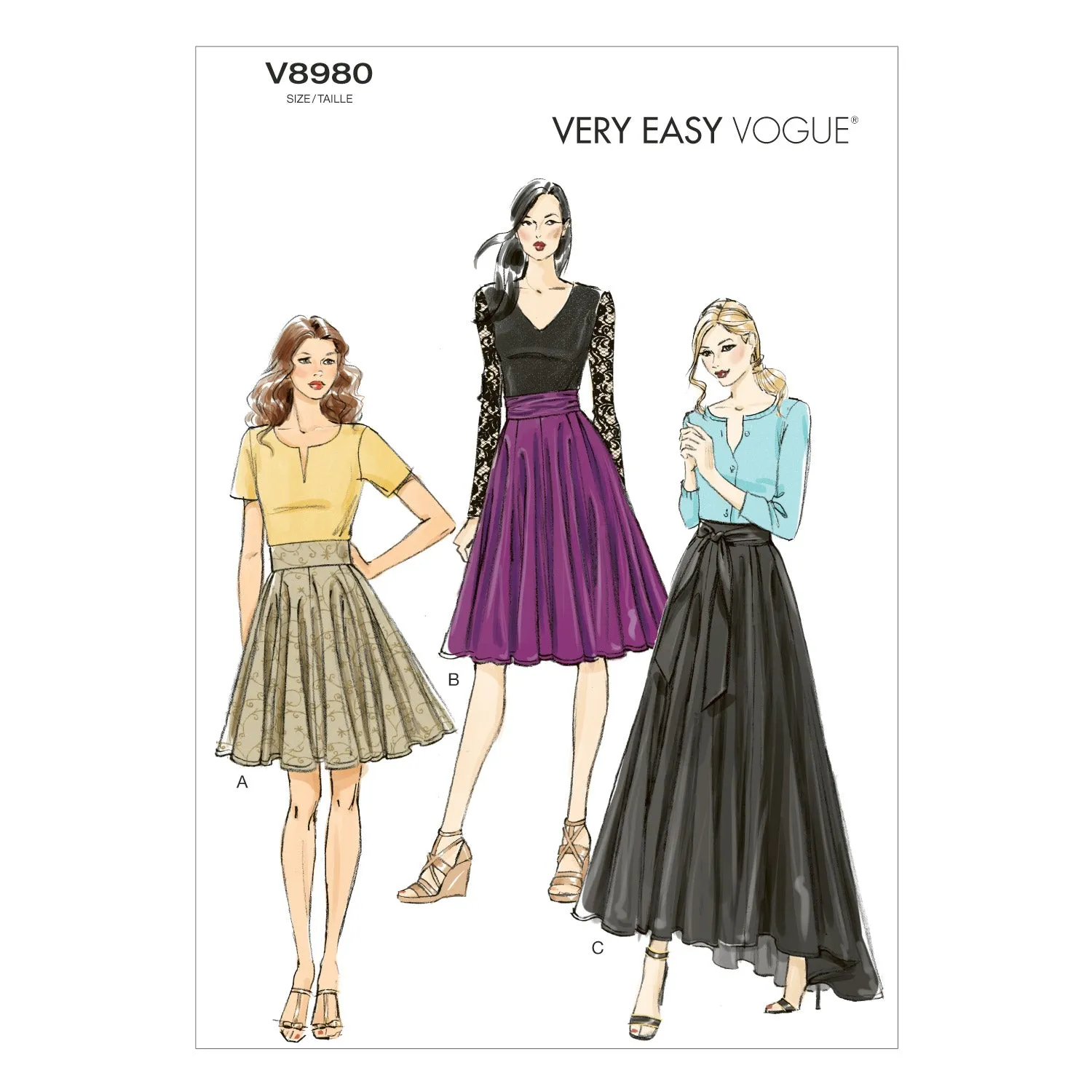 Vogue Pattern V8980 Misses' Skirt