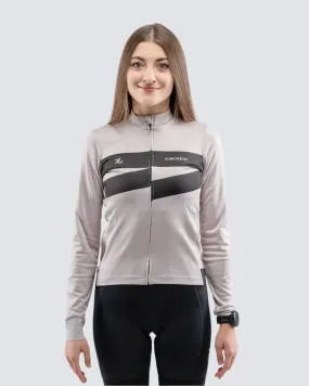 Women's Long Sleeve Fleece Jersey - Nude Beige