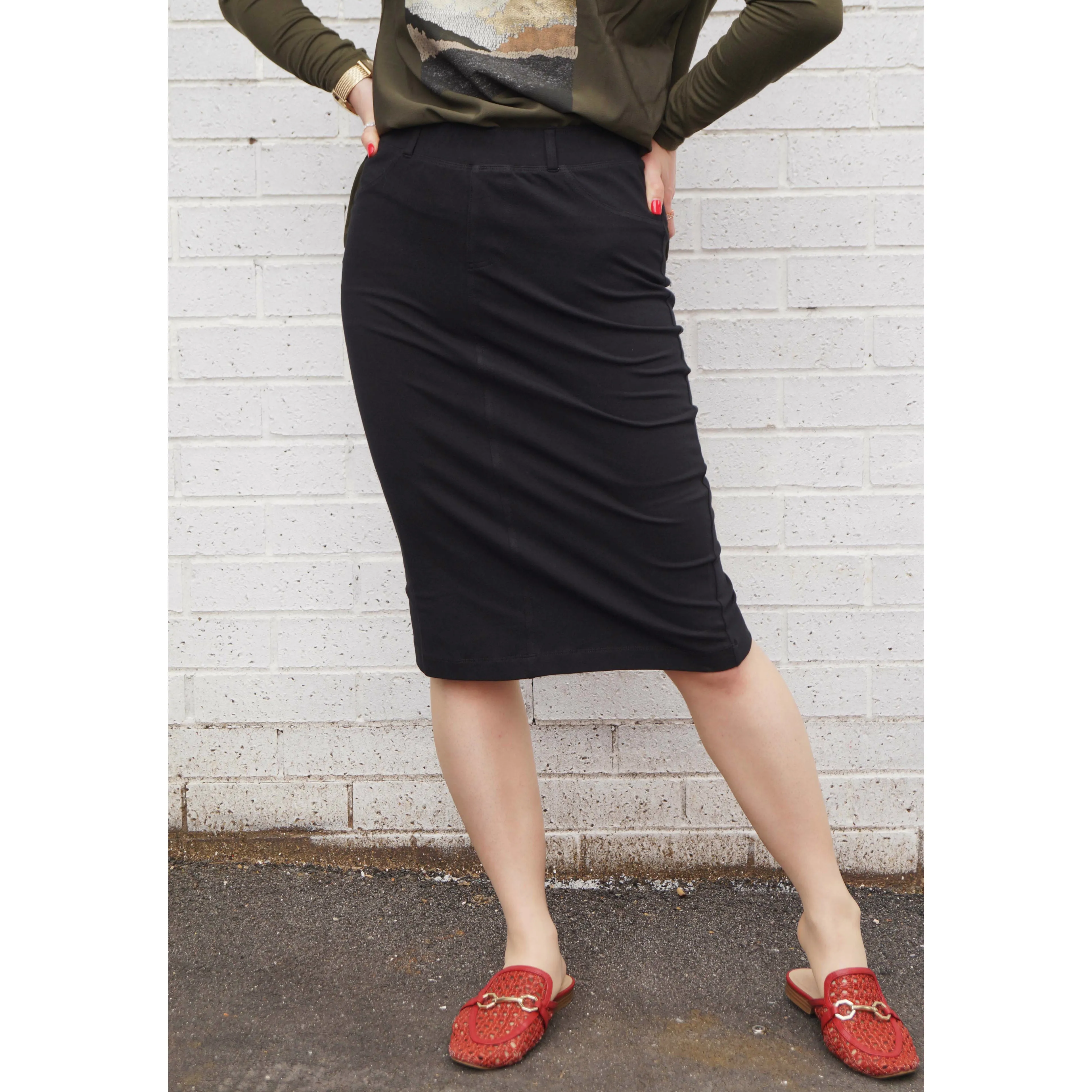 Women's Stretch Cotton Pencil Skirt