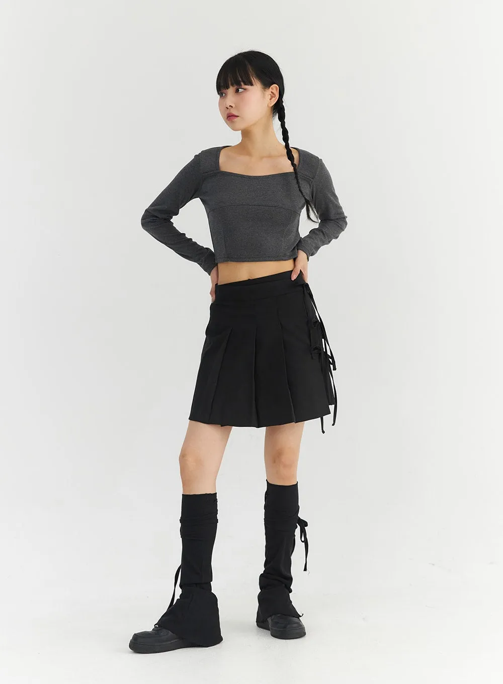 Wrap Pleated Mini Skirt CO330