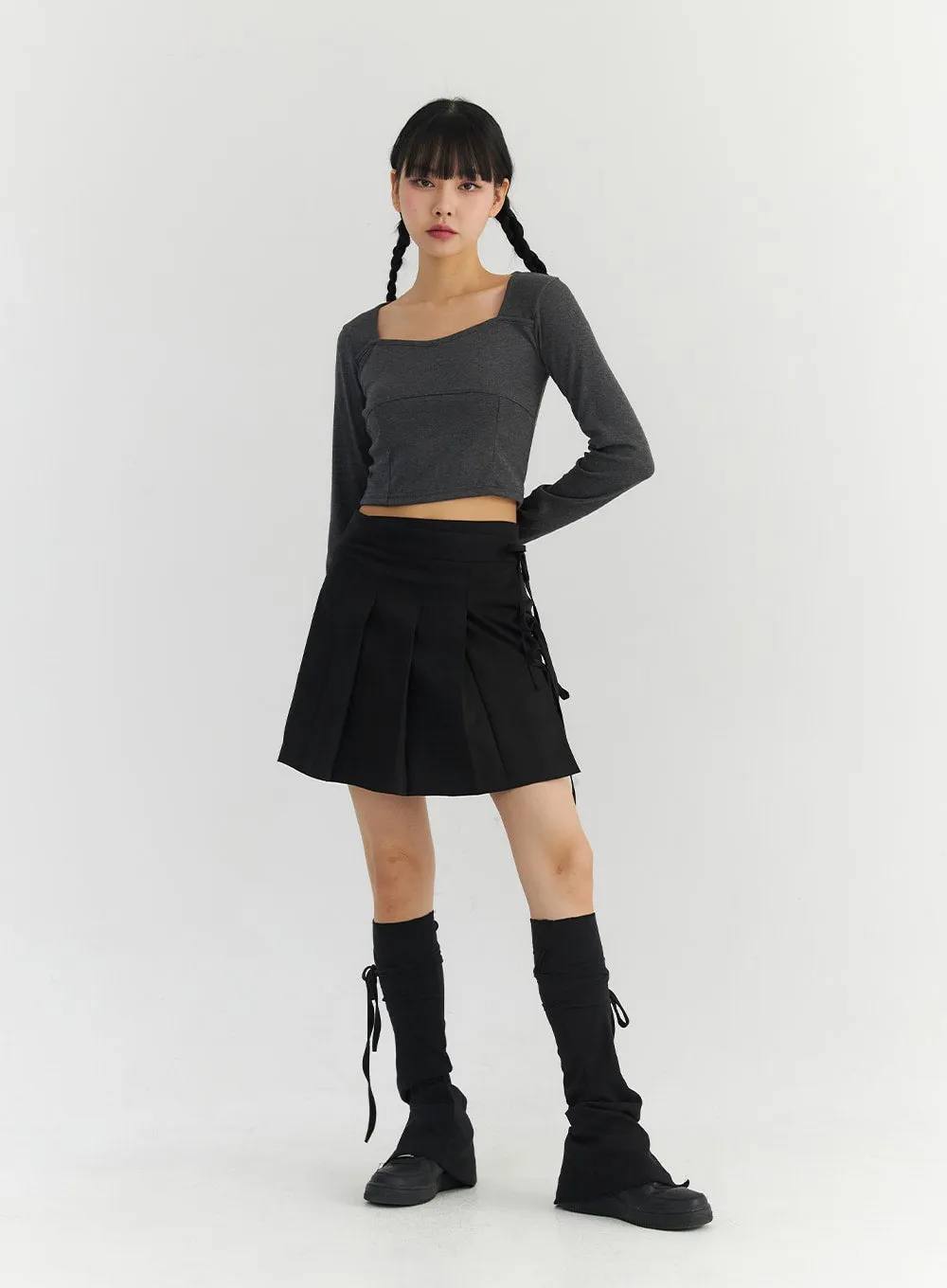 Wrap Pleated Mini Skirt CO330