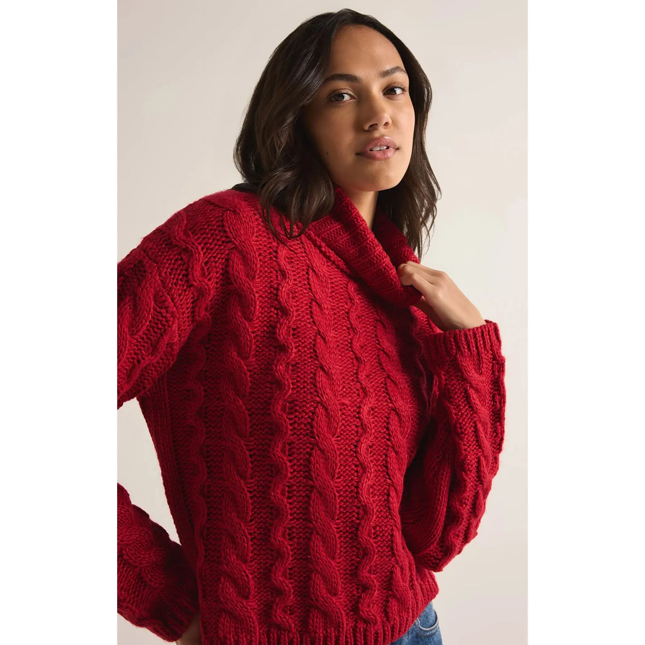 Z Supply Tied To You Sweater in Haute Red