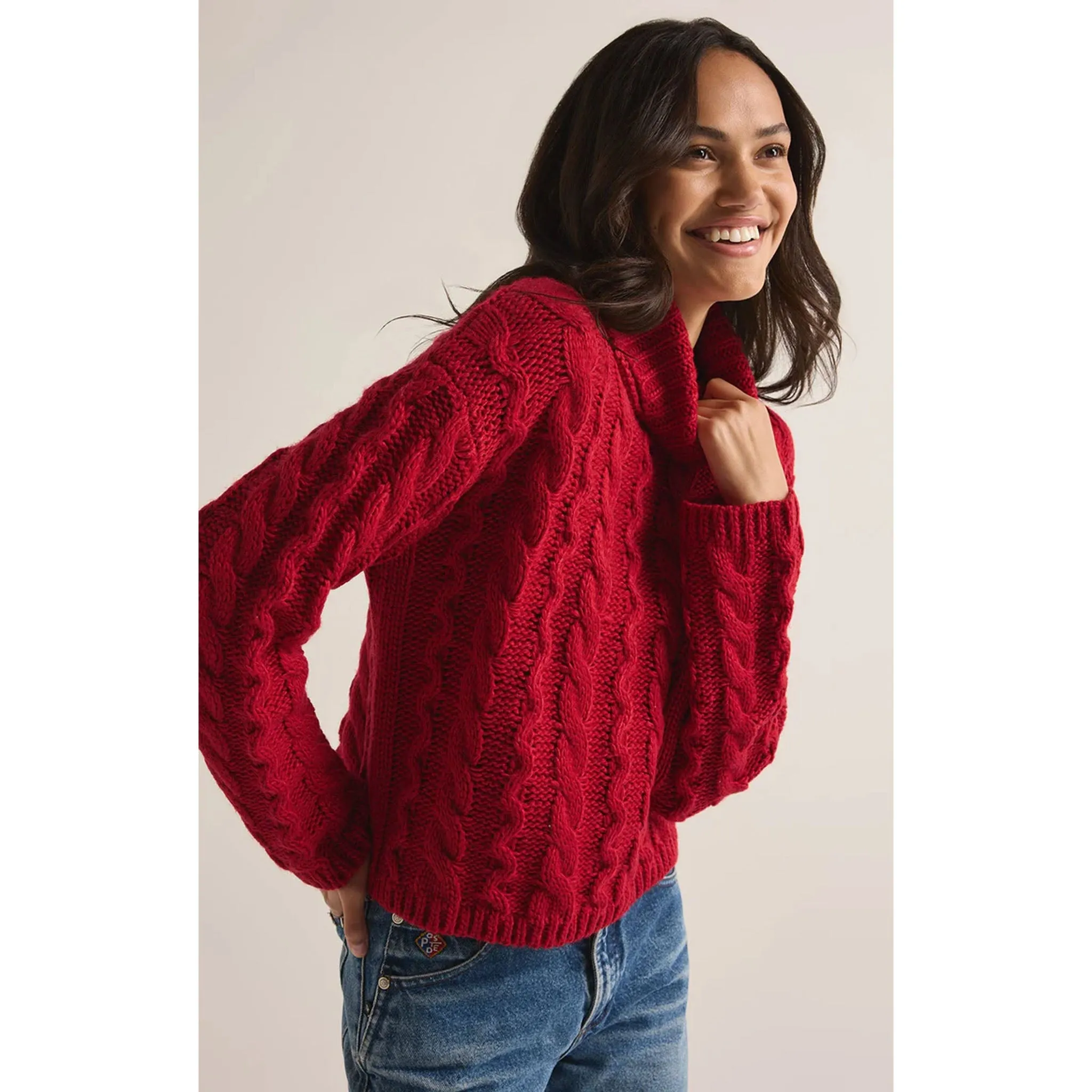 Z Supply Tied To You Sweater in Haute Red